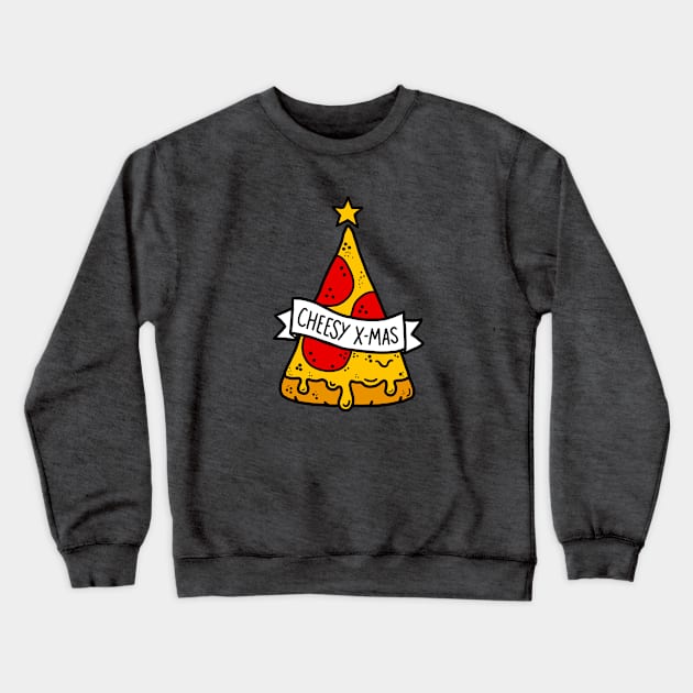 Cheesy X-Mas Pizza Slice Crewneck Sweatshirt by lemontee